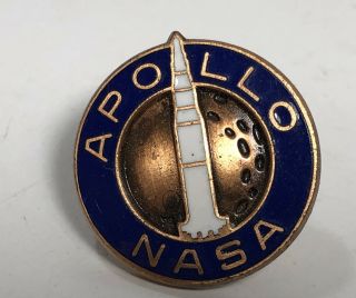 Vintage Nasa Apollo 11 Launch Employee Lapel Pin By Crest Craft