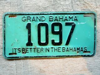Grand Bahama Bahamas License Plate Tag:1977 Only Year W/slogan - Low