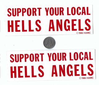 Hells Angels Motorcycle Club Vintage Stickers / Biker / Harley Davidson