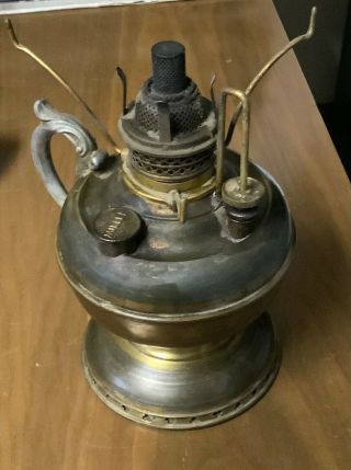 Vintage The Miller Company Brass Oil Lamp
