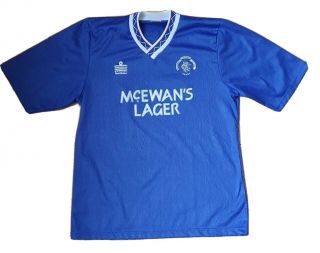 Rangers Home Shirt 1990/92 42/44 " Chest Large Rare And Vintage