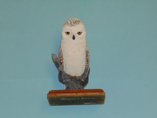 Snowy Owl Wood Carving Figurine By R Ball 7 - 1/2 " Tall