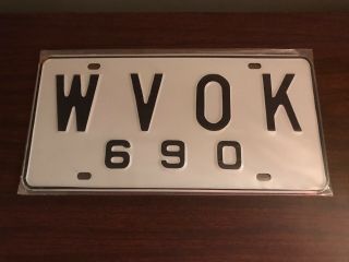 Vintage Wvok Birmingham Alabama Radio Station Booster License Plate