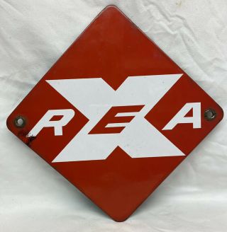 Vtg Rea Railway Express Agency Porcelain Advertising Sign Gas Oil Garage 8”