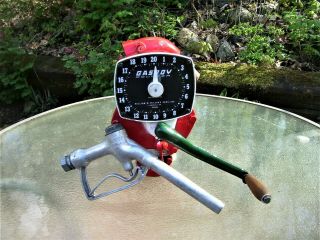 Gasboy Hand Crank Gas Pump Model 1230 - C With Fuel Nozzle Back Yard Gas Station