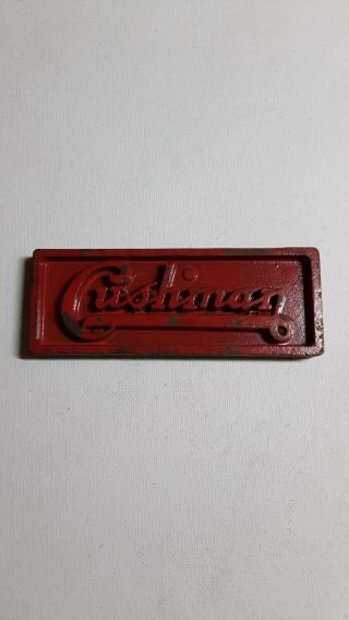Vintage Cushman Emblem Badge Logo Plate Red 1950s 4 " Nameplate Scooter Truckster