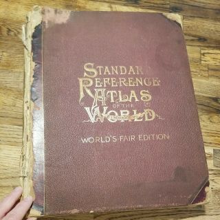 Vintage 1892 Standard Reference Atlas Of The World - World 