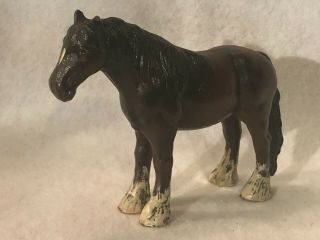 Vintage Solid Cast Iron Clydesdale Horse Handpainted Vintage 1930 