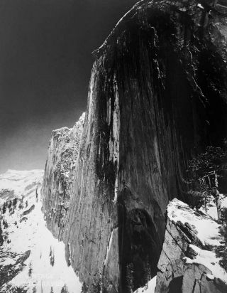 1972 Vintage Ansel Adams 14x11 Matted Photo Engraving Monolith Face Of Half Dome