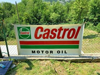 Vintage Castrol Motor Oil Banner Sign Shop Large Garage Display Mancave Workshop