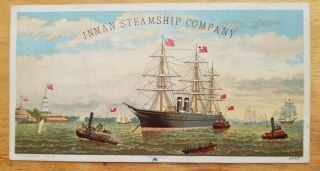 Inman Line 1880s Colorful Trade Card - Colorful