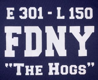 FDNY NYC Fire Department York City T - Shirt Sz XL Engine 301 Queens L 150 2