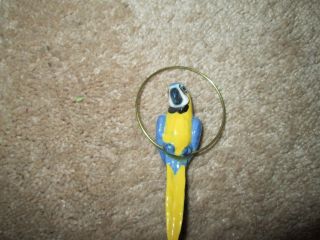 Htf Hagen Renaker Blue Macaw On Ring
