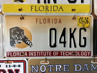 Florida Institute Of Technology Alumni License Plate From Florida