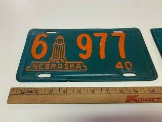 (2) - MATCHING PAIR 1940 NEBRASKA LICENSE PLATES OVER 80 years old STate Capital 2