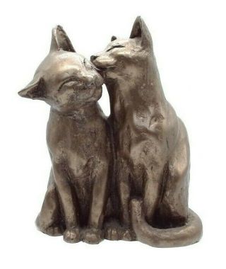 Frith Cat / Cats Sculpture,  Yum Yum And Friend,  By Paul Jenkins,  Bronze Resin