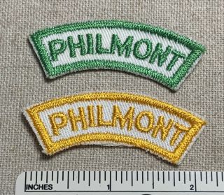 2 Vintage Philmont Ranch Boy Scout Segment Patches Green Yellow Bsa Nm Camp