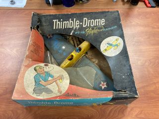 Vintage Cox Thimble - Drome Pt - 19 Trainer Model Airplane.  049 Engine Box U Control