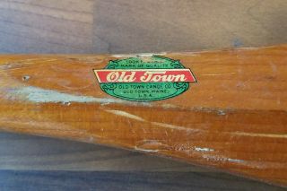 Vintage Old Town Wooden Paddle 60 " Long Label Boat Oar Canoe Antique No Cracks