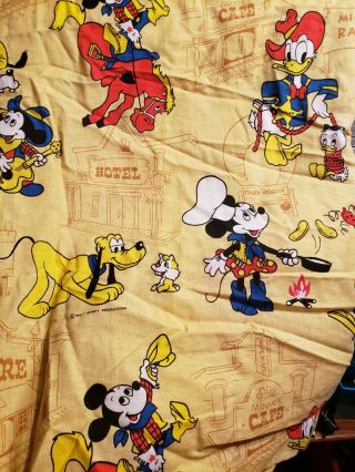 Extremely Rare Walt Disney Productions Twin Size Bed Spread Cover Mickey Western