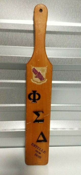 Vintage 1950s? Penn State University Phi Sigma Delta Fraternity Wood Paddle