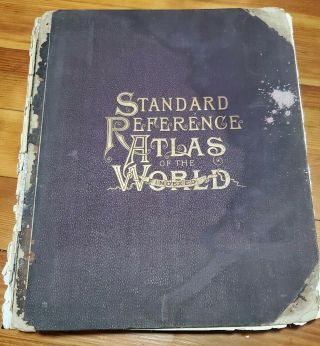 1889 Standard Reference Atlas Of The World Indexed Antique Map Book
