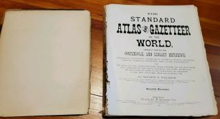 1889 Standard Reference Atlas Of The World Indexed Antique Map Book 3