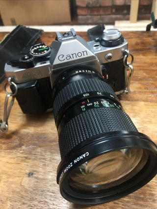 Canon Ae - 1 Program 35mm Slr Film Camera With Canon Zoom Fd 35 - 150 1:3.  5 Vintage