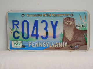 Pennsylvania Conserve Wild Resources River Otter License Plate Pa Penna
