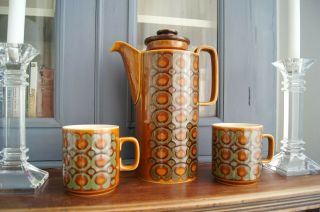 Hornsea Pottery Bronte Mugs & Coffee Pot Vintage John Clappison Perfect