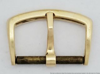 14k Yellow Gold Vintage 16mm Omega Wrist Watch Buckle Mens W/ Springbar And Tang