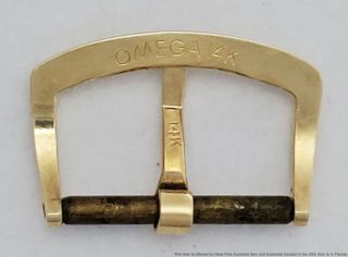 14k Yellow Gold Vintage 16mm Omega Wrist Watch Buckle Mens W/ Springbar And Tang 2