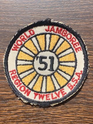 Vintage Boy Scout Scouts 1951 World Jamboree Region Twelve 12 Patch Bsa