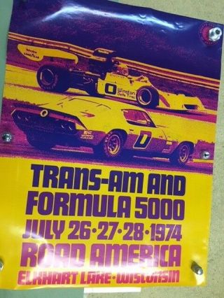 Road America Transam /formula 5000 1974 Race Poster