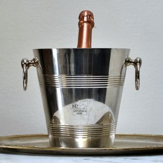 Vintage Silver Plated Champagne Ice Bucket H.  R.  W.  Fink For Generali Group Italy