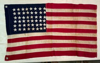 Vintage American Flag,  48 Stars,  Cotton,  36” X 21 1/2”
