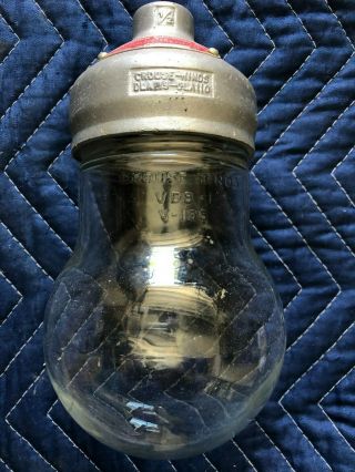 Vintage Crouse Hinds Industrial Light Fixture Vdb - 1 Glass Globe Explosion Proo