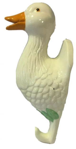 Unique Vintage Home Decor Ceramic White Goose Duck Head Wall Mount Hook