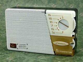 Vintage Crown Am Transistor Radio (tr - 666) –w Leather Case