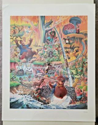 Vintage Disney Charles Boyer Disneyland Print " The Laffin 