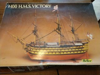 Vintage H.  M.  S Heller Victory 1/100 Sailing Ship Kit Model 897