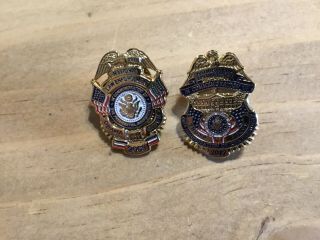 Lapel Pins Combo 2009 & 2017 Us National Law Enforcement Pins For Obama & Trump