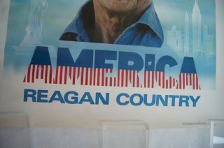 Vtg Ronald Reagan 1980 America Regan Country Republican Campaign Poster 22 X 28 2