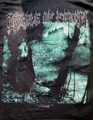 Cradle Of Filth Dusk And Her Embrace Official 1996 Vintage Black Metal Xl Shirt