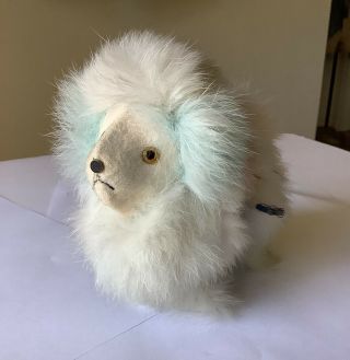 Vintage Wind Up Toy Lion Sheep? Wonderful Colorful Furry Animal Hops Around