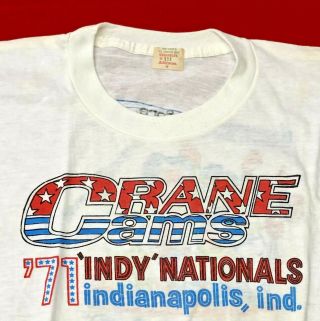 Vintage 1971 Nhra Indy Nationals Indianapolis Crane Cams Drag Strip T - Shirt - M
