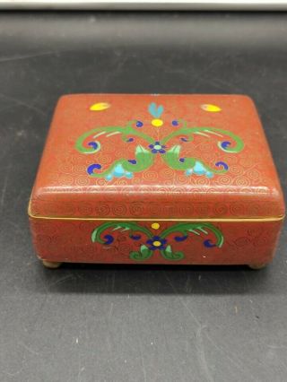 Old Chinese Cloisonné Hinged Lid Box