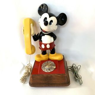Vintage Mickey Mouse Rotary Dial Telephone Walt Disney Collectible