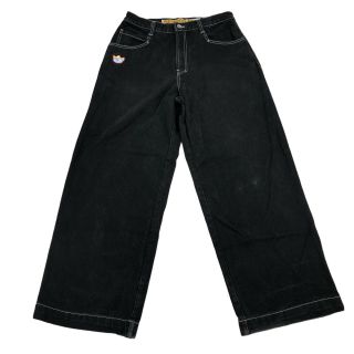 Vintage 90s Jnco Ark 138 Jeans Skater Baggy Wide Leg Black Size 34 Actual 32x31