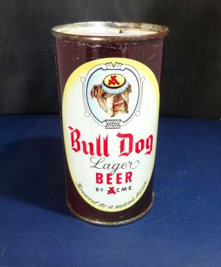 Bull Dog 45 - 21 Vintage Flat Top Beer Can White Top
